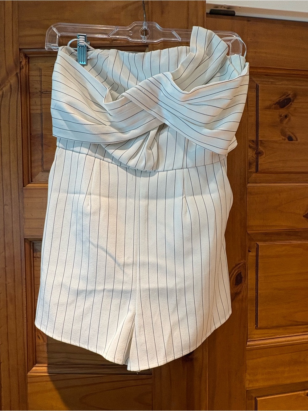 DO+BE Strapless Ivory and black Bow Romper
